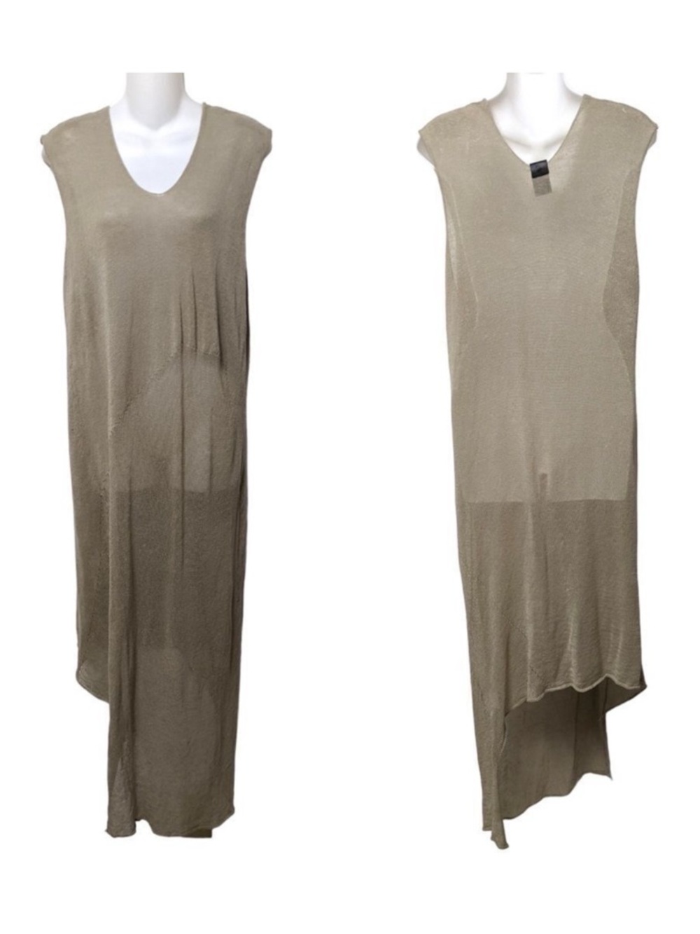 SERIE NUMERICA Linen Multi Knit Lagenlook Asymmetrical Dress S